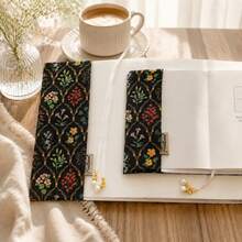 Vintage European Floral Bugleweed Pattern Book Jacket, Soft Fabric Durable Book Sleeve, Artistic Decorative Protective Jacket For Journals & Notebooks - Sets - View 5