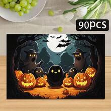 1/4/6pcs Halloween Series Ghost, Little Devil, Pumpkin, Moon Night Pattern Printed Placemats, Heat-Resistant Table Protector For Home Kitchen, Dining Table, Party Decor - Multicolor - View 16
