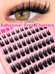 EIMNY Glue‑Free Self‑Adhesive Segmented Lash Clusters, Lazy DIY No‑Glue Natural Fairy False Eyelashes, Easy One‑Step Application For Beginners, Waterproof & Sweatproof Long‑Lasting, Realistic Wild Manga‑Style Individual Lashes - View 11