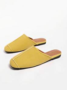 女款小眾厚底芭蕾訓練鞋 百搭時尚休閒運動瑪麗珍鞋 大尺碼女鞋 - 黃色 - 查看 3