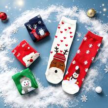 1/5/10Pairs Christmas Socks Suitable For Holiday Parties & Gifts - Soft Breathable Mid-Calf Socks With Santa, Snowman & Reindeer Patterns, Ribbed Cuff Warm Winter Footwear (Hand Washable, Festive For -Day Wear) - Multicolor - View 6