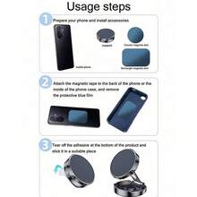 Upgraded 360° Vacuum Magnetic Phone Holder, Magnetic Car Phone Mount, Suitable For Car/Gym/Mirror/Shower, Hands-Free Suction Cup Phone Stand, Birthday Gift For Family And Friends, Car Accessories, Compatible With IPhone 16/17 Pro Max/Android Phones - Magnetic Folding Stand - View 4