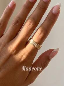 MADEONE 1pc Fashion Single Row Zirconia Ring, Women's Jewelry, Basic Single Ring, Suitable For Girls' Birthday, Prom, Party Gift - Style 1 - View 4
