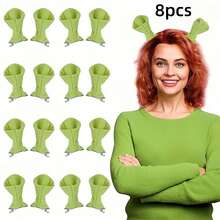 2/4/6/10pcs Green Ogre Ear Hair Clips, Cute Monster Hair Clips For Halloween, Halloween Cosplay Party Costume Props - Multicolor - View 10