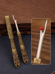 2pcs Handmade Embroidered Seam Ripper, Cross Stitch Thread Snips, Sewing Thread Cutter, Vintage Comfortable Grip, Easy To Cut Thread - Multi-color - View 4