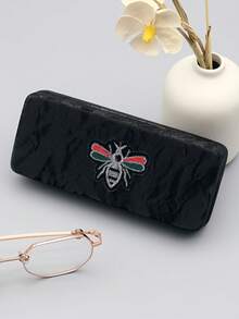 Fashionable And Fashion Glasses Case, Unisex Glasses Storage Case, Portable Square Large Glasses Case, Elegant PU (Polyurethane) Glasses Case, All Seasons - Grey - View 11
