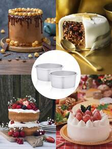 1pc Anodized Aluminum Round Cake Pan, Easy Demolding Removable Bottom Cake Baking Tin With Rolled Rim, Deep Chiffon & Cheesecake Mold Pan For Even Heat Distribution, Sturdy Oven Bakeware For Dessert Baking & Home Kitchen Essentials - Multiple Styles and Colors - View 6