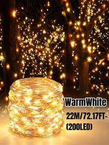 1PC Solar Fairy Light String -32M/22M/17M/12M/7M Outdoor String Light, DIY Copper Wire Material, Waterproof Garden Light, 8 Flashing Modes, Suitable For Gardens, Terraces, Trees, Weddings, Camping, Parties, Parties,Fences,Christmas,Holiday Decoration - Solar String Light - View 38