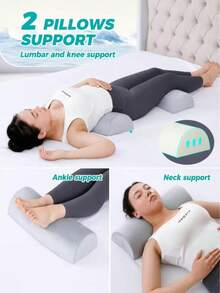 1pc Memory Foam Crescent Leg Pillow, Adjustable Knee & Ankle Support Cushion, Side Sleeping Wedge Leg Pillow, Provides Comfortable Support For Waist, Back, Hips And Legs, Suitable For Pregnancy Rest, Sofa Lounging, Office Nap, Travel Use, Perfect Gift For Moms, Nurses, Elderly, Athletes And Running Enthusiasts - Multicolor - View 8