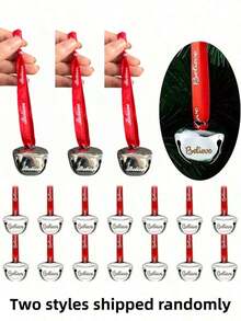 20pcs/15pcs/10pcs/5pcs/1pc Christmas Sleigh Bells, With Red Ribbons - 3.81 Cm Mini Metal Bells, Suitable For Christmas Trees, Halloween, Weddings, Parties And Various Party Decorations - A - View 11