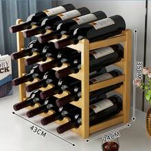 Wine Rack Tiered Divider Display Wine Bottle Storage Wine Rack Can Hold 6/8/9/12/16 Bottles - View 20