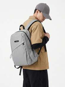 Men's Large Capacity Casual Backpack, School Bag For Middle School, High School And College Students, Daily Commute Laptop Bag, Outdoor Travel Backpack, Multi-Pocket Zipper Closure Multifunctional Storage Bag, Multiple Colors Available, Collegiate Style - A - View 5