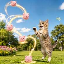 10pcs/1pc Pink Pig Pet Interactive Bouncing Sound Toy Ball, Cat Interactive, Self-Entertainment Toy For Dogs And Cats To Play And Relieve Boredom, Sound-Attracting Toy For Dogs And Cats, Durable Material, Slow Rebound Pet Companion Play Toy, No Electricity, Christmas Gift - Pink - View 6