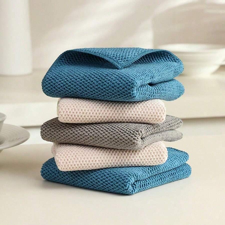 1pc 25*25cm Corn Grain Grey Small Cleaning Cloth - Grey - View 1