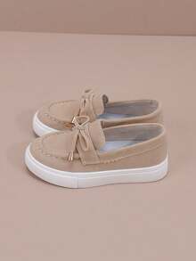 Moda Infantil Primavera/Otoño Versátil Campus Slip-On Estilo Casual Cómodo - Caqui - Ver 3
