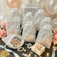 10/20/50/100pcs Fashion Gift Packaging Bags, Storage Bags, Holiday Party Supplies, Wedding Supplies, Hanging Decorations, Small Gift Packaging Bags, Holiday Celebrations, Family Gatherings, Back To School Gifts, Outdoor Parties - White - View 2