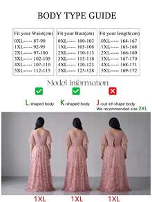 UNITHORSE [Random Cut] Plus Size V-Neck Ruffle Sleeve Elegant Evening Gown Wedding Party Fall - Dusty Pink - View 7