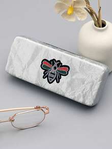 Fashionable And Fashion Glasses Case, Unisex Glasses Storage Case, Portable Square Large Glasses Case, Elegant PU (Polyurethane) Glasses Case, All Seasons - Grey - View 10