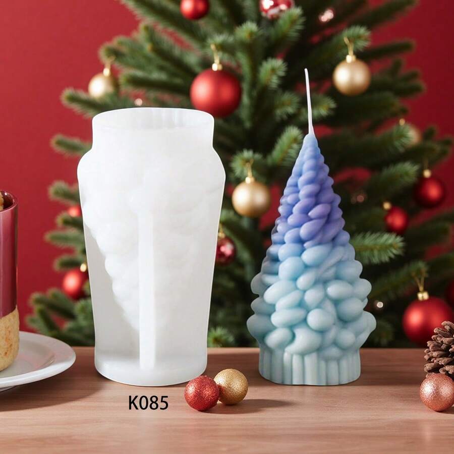 Cetakan Silikon Lilin Aromaterapi Pohon Natal, Cetakan Natal Kreatif untuk Dekorasi Pesta dan Ornamen Plaster - pohon Natal - View 1