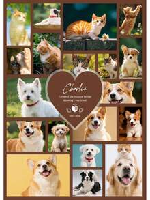 Customized Pet Photo Collage Blanket, Personalized Multi-Pet Photo & Text Fleece Blanket, Custom Soft Flannel Pet Memorial Keepsake Blanket, Suitable For Home Sofa Bed Decor - Multicolor - View 15