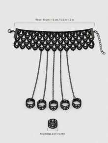 1pc Women's Gothic Lace Bracelet, Vintage Dark Wristband Accessory, Suitable For Halloween Party, Cosplay, Music Festival, Stage Performance, Daily Wear And Holiday Gift - Multicolor - View 3
