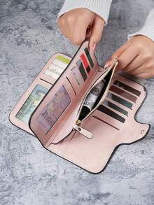 1pc/Custom Long Women's Wallet, Laser Engraved Technology, Personalized Pattern; Women's Clasp Handbag, Personalized Design; Phone Bag; Multi-Functional Multi-Pocket Zipper Card Holder - Multicolor - View 6
