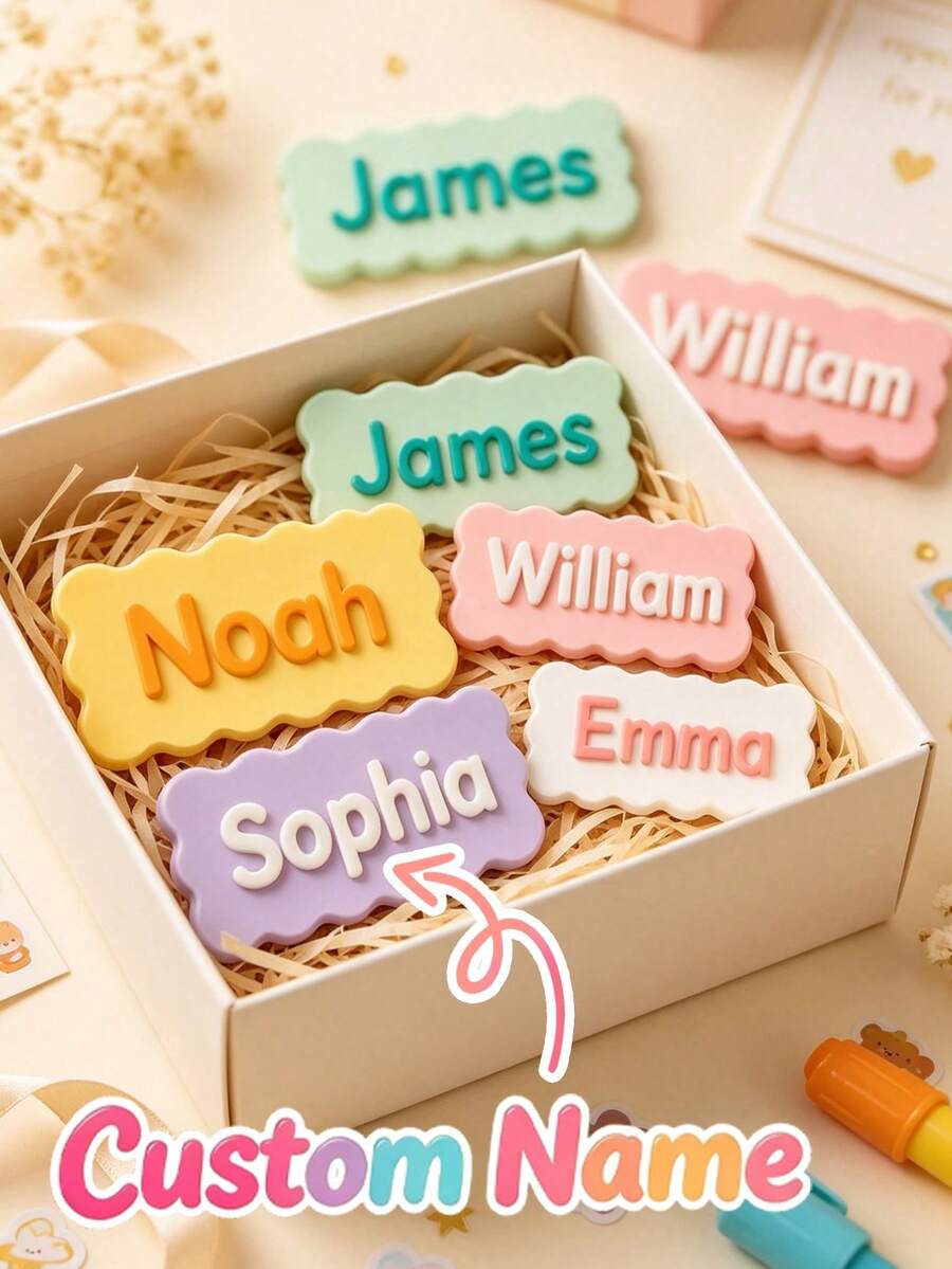 Personalized Name Badge, Cute Backpack/School Bag Charm, Customized Name And ID Tag, Exclusive Letter Badge For Doctors, Nurses, Teachers, Employees, Back To School Gift For Family, Students, Friends, Halloween And Christmas Gift - Multicolor - View 1