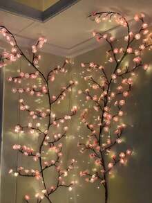 1 Cherry Blossom Branch LED Light, USB Powered, 144 LED/96 LED/72 LED, 8 Flashing Modes, Soft And Bendable, Suitable For Indoor And Outdoor, Living Room, Bedroom, Wall, Wedding Decoration, Party Atmosphere Light, Valentine's Day, Birthday And Graduation Gift (With Remote Control) - Multicolor - View 3