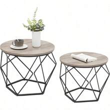 Nesting Tables - Greige + Black - View 1