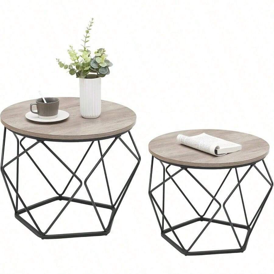 Nesting Tables - Greige + Black - View 1