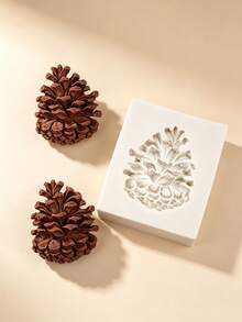 Cetakan Silikon Tupai Natal dan Kerucut Pinus, Cetakan Kue Cokelat, Permen, dan Kerajinan dari Resin dan Tanah Liat - Krem - View 4