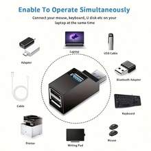 USB Hub Charger Direct Plug Portable Multi-Port USB 3.0 Hub High-Speed External USB Splitter Expander 1-To-3 For Laptop Desktop Computer And Other Accessories Multi-Function Hub - A - View 3