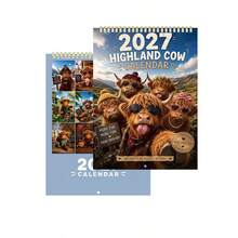 2027 Calendar Highland Cow Theme 12 Unique Exquisite Monthly Planner Schedule Display, Birthday Home Indoor Decor Accessory, Christmas Gift, New Year Gift - Multiple Styles - View 3
