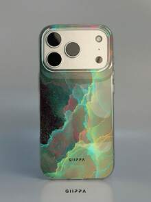 GIIPPA 1pc Green Nebula Starry Fluid Pattern Design, Phone 17 Pro Max Phone Case, Compatible With Phone 16 Pro Max, 15 Pro Max, 14 Pro Max, Korean-Style High-End Fashion Fun Phone Case, Suitable For 11/12/13/14/15/16 Pro Max Plus, Elegant Design For Men And Women, Perfect Gift For Girlfriend On Christmas, Valentine's Day, Easter, Wedding Season And Birthday! - Multi-color 2 - View 1