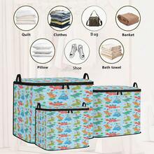 1pc Large Capacity Star-Shaped Lid Storage Box, Foldable Organizer Bin, Suitable For Blankets And Quilts, Equipped With Durable Zipper, Perfect Holiday Home Gift, Can Be Used For Underbed Storage. Storage Box With Lid, Storage Bin With Lid, Extra Large Quilt Organizer, Storage Box With Lid, Storage Box, Storage Box With Lid, Storage Cabinet, Medicine Storage Box, Box-Style Storage, Storage Bin, Cabinet - Multicolor - View 6