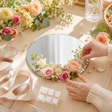 OUTANA 6pcs Round Acrylic Decorative Trays, Mirrored Style, Clear And Glossy, Suitable For Tabletop Candles, Acrylic Mirror Decor, Dining Table Centerpiece, Fits Wedding, Birthday, Christmas Party Scenes, Home Art Display, Decorates Various Banquet And Home Tabletop Spaces - Acrylic Round Mirror Disk - View 3