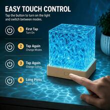 2026 Mini Remote Control Christmas & Halloween Themed Smart Light | 16-Color Aurora Water Ripple Projection Lamp | Smart Rotating Multi-Color Light Effects | Touch Control Color Change | Ice Crystal Cube Mood Light | For Bedroom | Bedside | Desktop - Multicolor - View 5