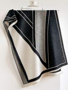 1pc Geometric Line Jacquard Thick Scarf 65*190cm, Polyester Wool Blend, Fall Winter Shawl For Travel Party Outing, Wear As Scarf Shawl Head Wrap - Multicolor - View 11