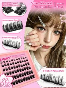 EIMNY Glue‑Free Self‑Adhesive Segmented Lash Clusters, Lazy DIY No‑Glue Natural Fairy False Eyelashes, Easy One‑Step Application For Beginners, Waterproof & Sweatproof Long‑Lasting, Realistic Wild Manga‑Style Individual Lashes - View 6