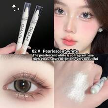 Matte Highlighter Pen, 1Pc Long Lasting Eye Shiny Makeup Star Diamond Streamer Liquid Eyeshadow Highlighter Wand - Silver - View 5