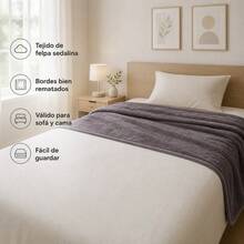 Soft Polyester Throw Blanket For Bed And Sofa In Various Sizes And Grey Or Pink Colors, Warm Lightweight Cover - Dark Gray - View 4