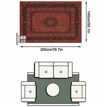 1 Buah Karpet Persia Timur Tengah Tradisional Motif Sulur Bunga Warna Merah Tua Hitam Perunggu, Karpet Persegi Panjang Gaya Klasik Mewah Vintage dari Bahan Kasmir Imitasi dengan Tekstur Padat dan Detail Pinggiran Melengkung Berlapis-lapis, Dapat Dicuci dengan Mesin, Cocok untuk Ruang Tamu/Kamar Tidur/Dekorasi Rumah dengan Suasana Vintage yang Tenang di Musim Gugur dan Musim Dingin - MultiWarna - View 14