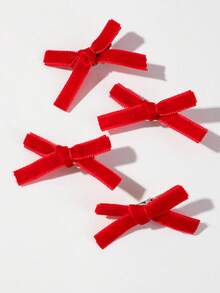 10pcs Girls Bow Hair Clips, Elegant Sweet Versatile Cute Hair Accessories, Top Clip Back Clip Side Clip Alligator Hair Clips For Daily Use - Red - View 4