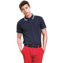 Roly Asquith & Fox Mens Classic Fit Tipped Polo Shirt - Navy/ White - View 4