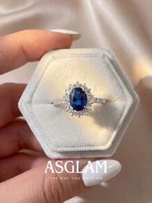 1件女款優雅電氣石戒指，婚戒，女性珠寶，結婚週年禮物 - 藍寶石 - 查看 3