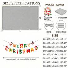 Pembatas Privasi Balkon, Dekorasi Halaman DIY Natal, Pembatas Privasi Pagar Balkon + Hiasan Natal yang Dapat Dilepas, Dekorasi Penutup Teras dan Pagar yang Dapat Digunakan Kembali dengan Tali Pengikat, Dekorasi Natal - Abu-abu - Beraneka warna - View 2