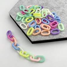 DIY Chain Accessories, Acrylic Colorful Candy Colors, U-Shaped Open Loops, Suitable For Chains, Clothing, Shoes, And Jewelry > Women's Fashion > Women's Jewelry > Women's Fashion Earrings > Women's Fashion Charms And Charm Bracelets > Women's Beading > Women's Fashion Beaded Charms, Handmade Woven Jewelry Accessories, DIY Bracelet Earring Decorations, Loose Beads - Multicolor - View 3