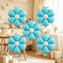 5pcs 18-Inch Dopamine Blue Daisy Party Decoration Aluminum Foil Balloon Set Suitable For Spring Outdoor Party - View 4