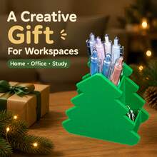 1pc Green Christmas Tree Cutlery Caddy Plastic Utensil Storage Box 3 Compartment Countertop Silverware Holder For Kitchen Dinner Table Party Decor - Multicolor - View 9