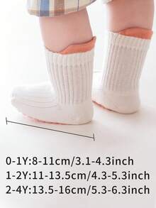 6 Pairs Solid Color Minimalist Cartoon Letter Baby Walker Socks, Soft Sole Indoor Anti-Slip Socks For Boys And Girls - Multicolor - View 2